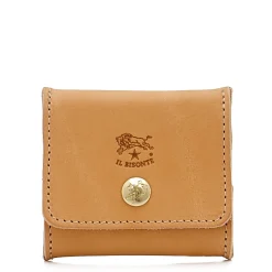 Coin purse in leather color natural