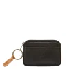 Coin purse in leather color black
