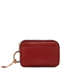 Coin purse in leather color red