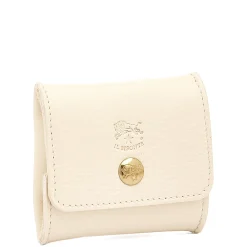Coin purse in leather color milk