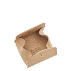 Coin purse in leather color caffelatte