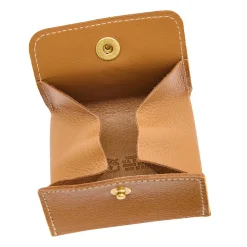 Coin purse in leather color gianduia