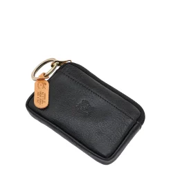 Coin purse in leather color black