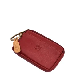 Coin purse in leather color red