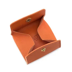 Coin purse in leather color orange