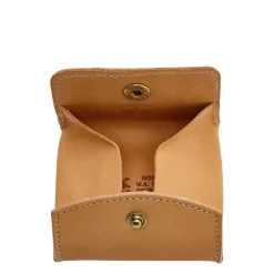 Coin purse in leather color natural