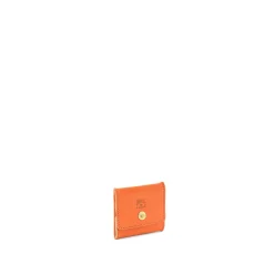 Coin purse in leather color orange