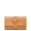 Consuelo Women's clutch bag in leather color natural