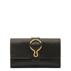 Consuelo Women's clutch bag in leather color black