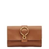 Consuelo Women's clutch bag in leather color chocolate