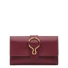 Consuelo Women's clutch bag in leather color black cherry