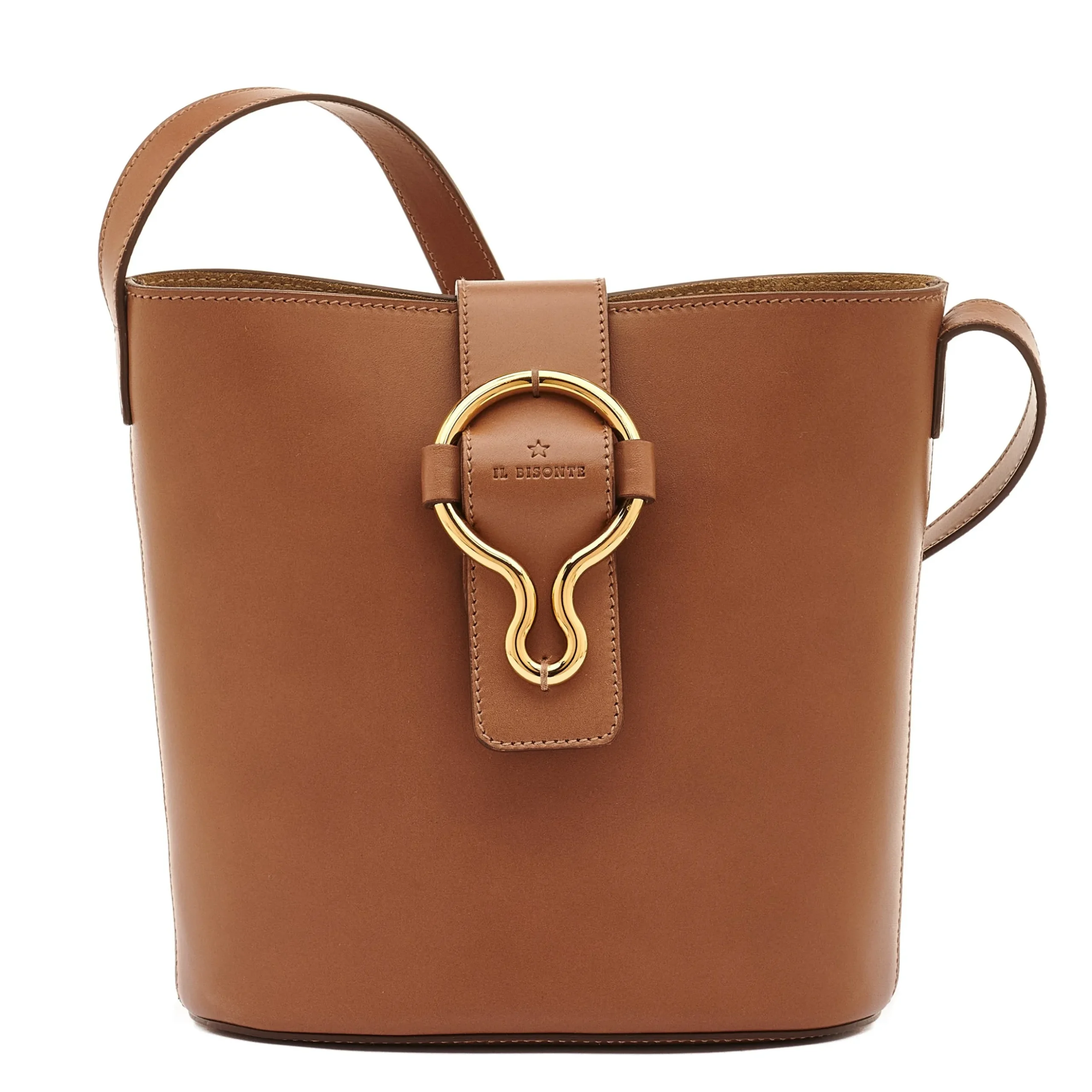 Consuelo Women's bucket bag in leather color chocolate