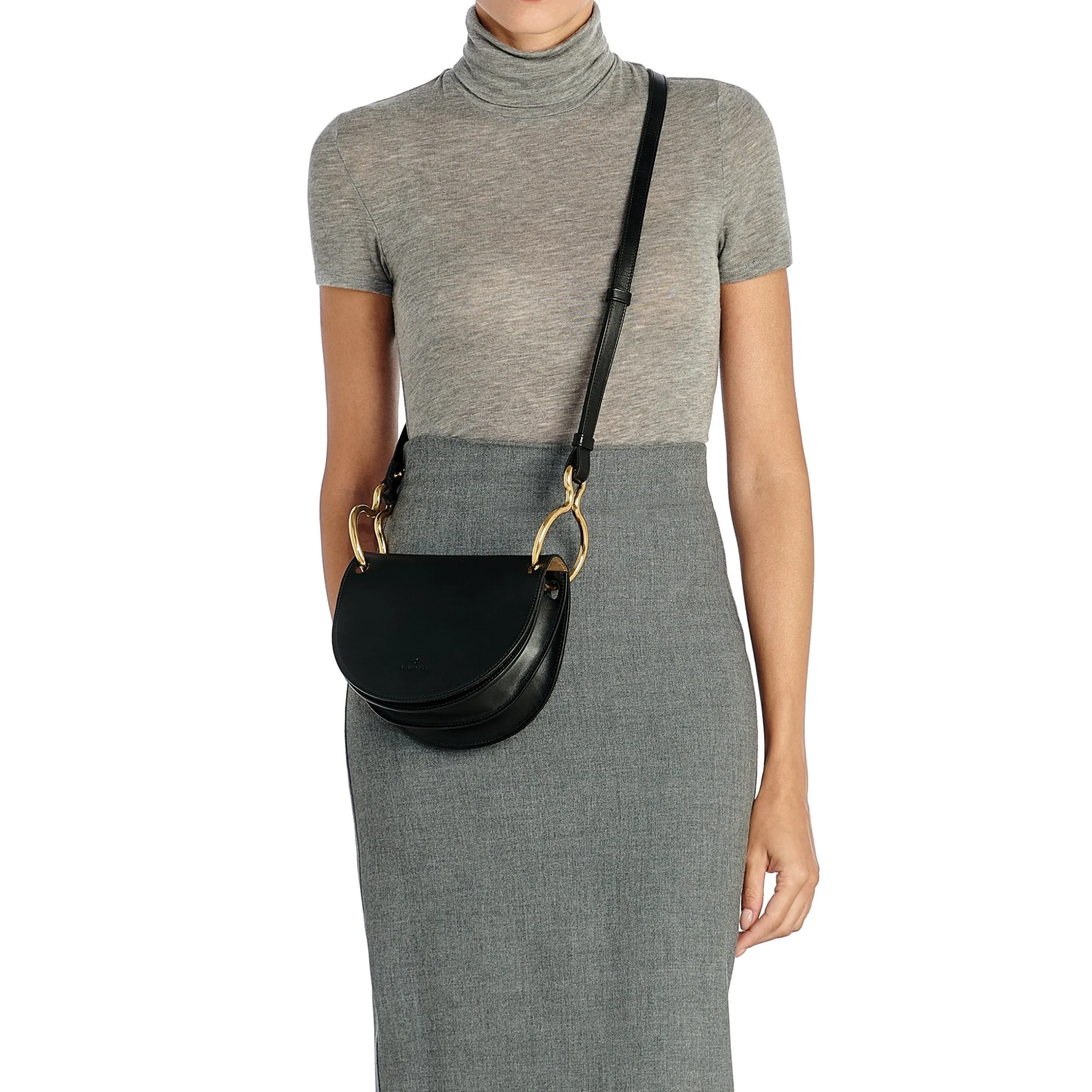 Consuelo Women's crossbody bag in leather color black