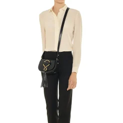 Consuelo Women's crossbody bag in leather color black