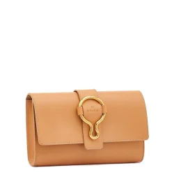 Consuelo Women's clutch bag in leather color natural