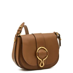 Consuelo Women's crossbody bag in leather color chocolate