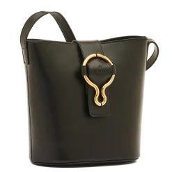 Consuelo Women's bucket bag in leather color black
