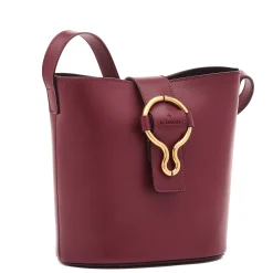 Consuelo Women's bucket bag in leather color black cherry