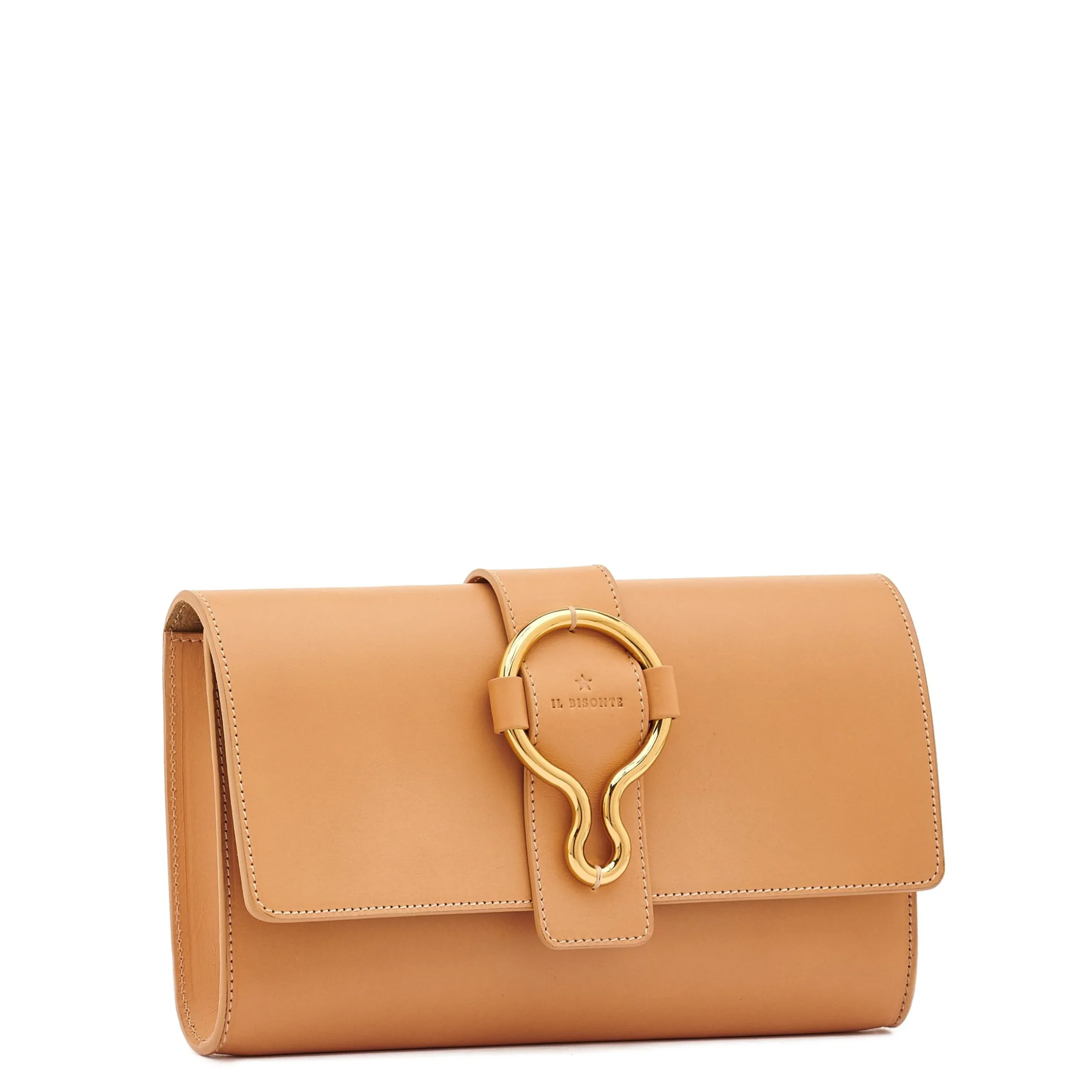 Consuelo Women's clutch bag in leather color natural