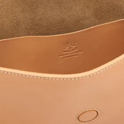 Consuelo Women's clutch bag in leather color natural