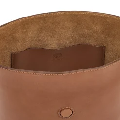 Consuelo Women's bucket bag in leather color chocolate