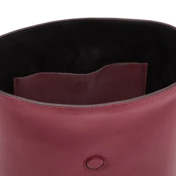 Consuelo Women's bucket bag in leather color black cherry