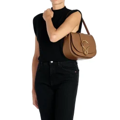 Consuelo Women's crossbody bag in leather color chocolate