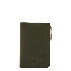 Duccio Men's bi-fold wallet in vintage leather color forest