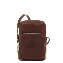 Duccio Men's crossbody bag in vintage leather color coffee