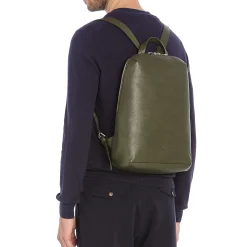 Duccio Men's backpack in vintage leather color forest