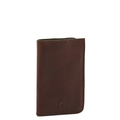 Duccio Men's bi-fold wallet in vintage leather color coffee