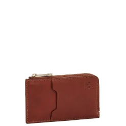 Duccio Men's card case in vintage leather color sepia