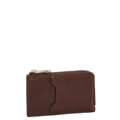 Duccio Men's card case in vintage leather color coffee