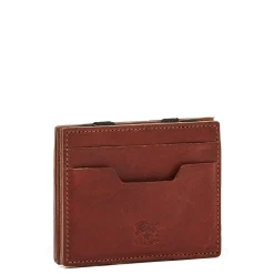 Duccio Men's card case in vintage leather color sepia