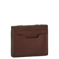 Duccio Men's card case in vintage leather color coffee