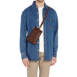 Duccio Men's belt bag in vintage leather color coffee
