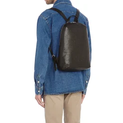 Duccio Men's backpack in vintage leather color black
