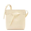Elisa Women's bucket bag in leather color white
