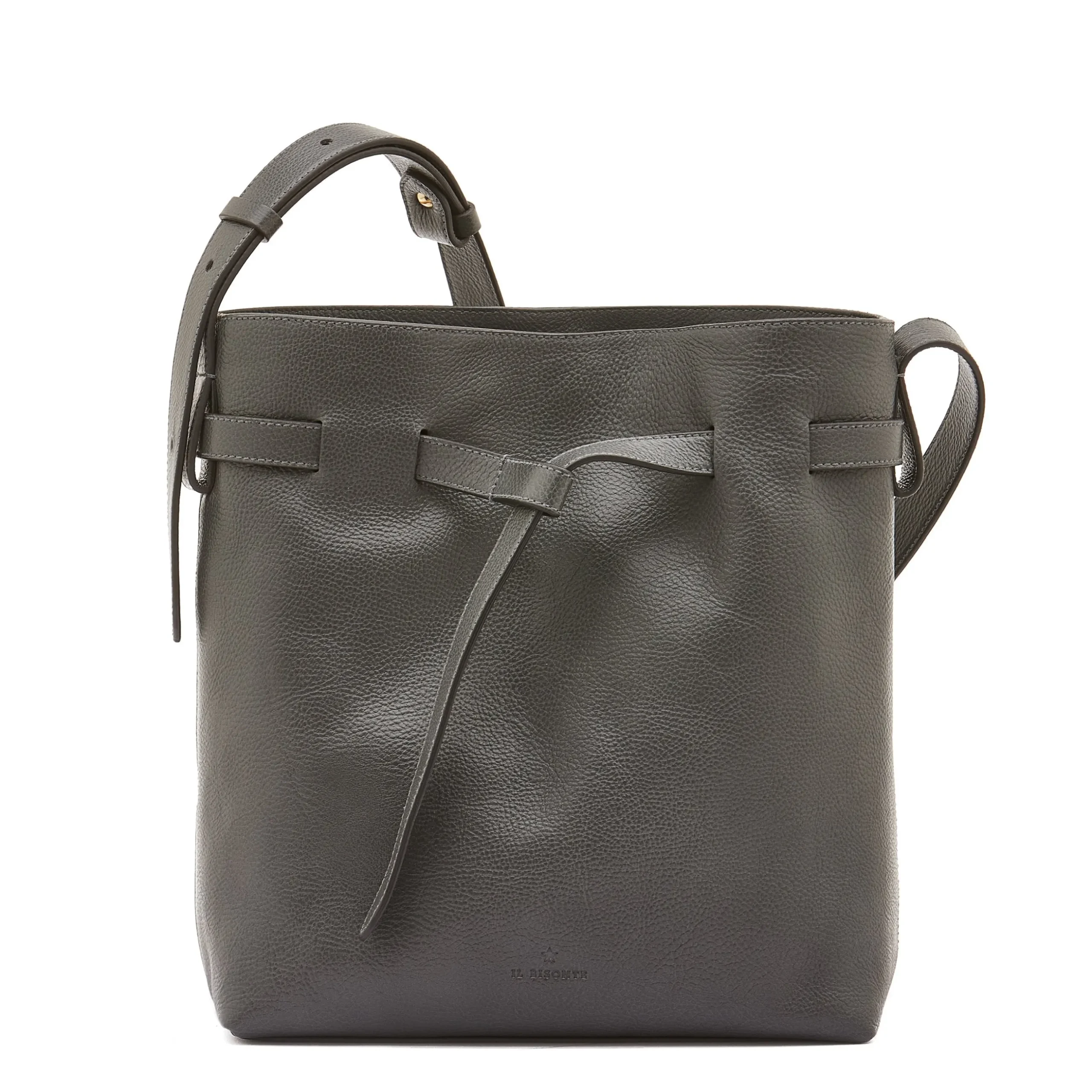 Elisa Women's bucket bag in leather color grafite