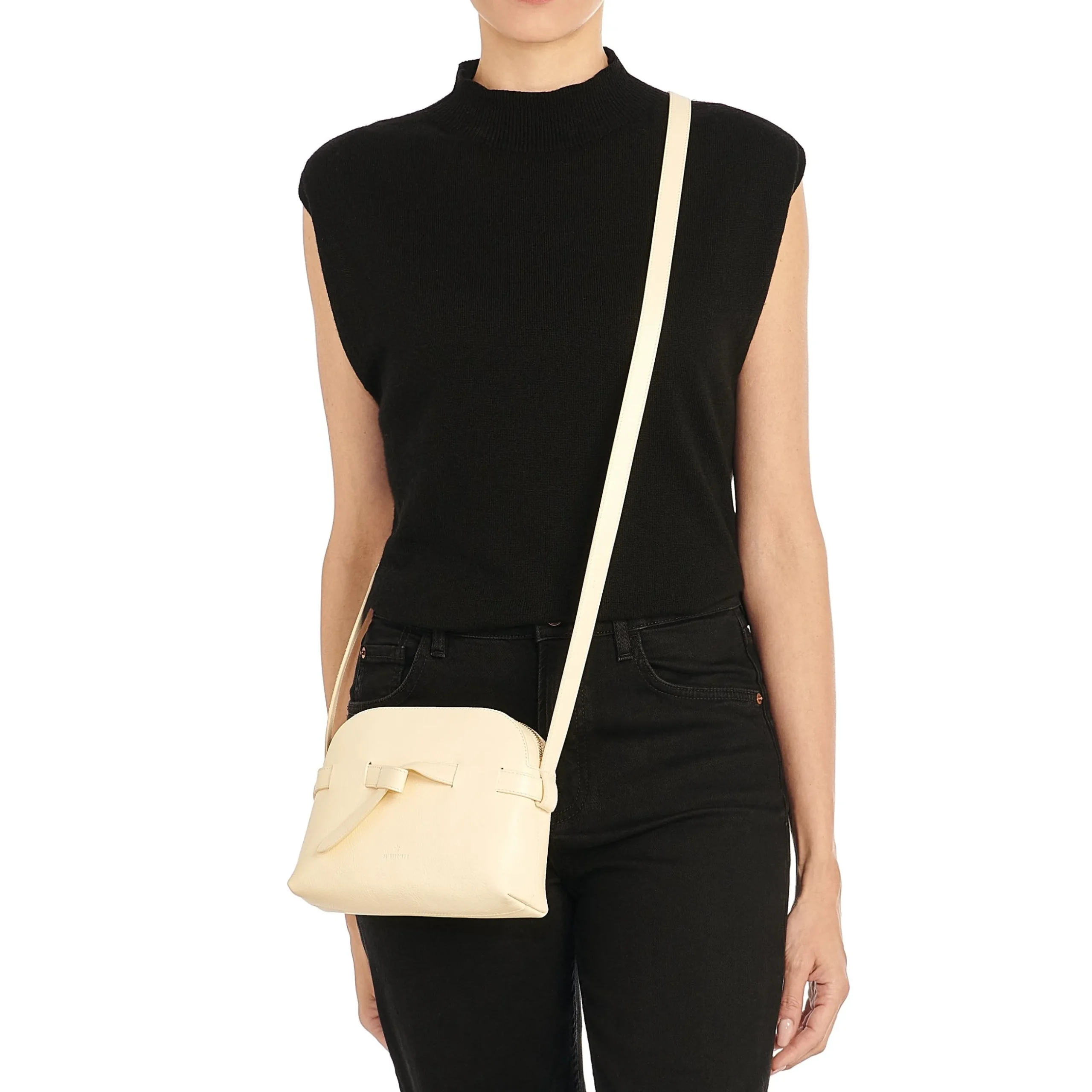 Elisa Women's crossbody bag in leather color white