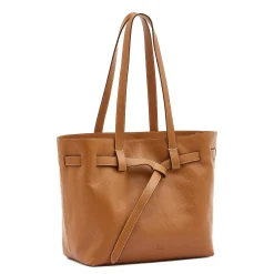 Elisa Women's tote bag in leather color gianduia