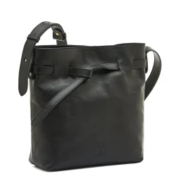 Elisa Women's bucket bag in leather color black
