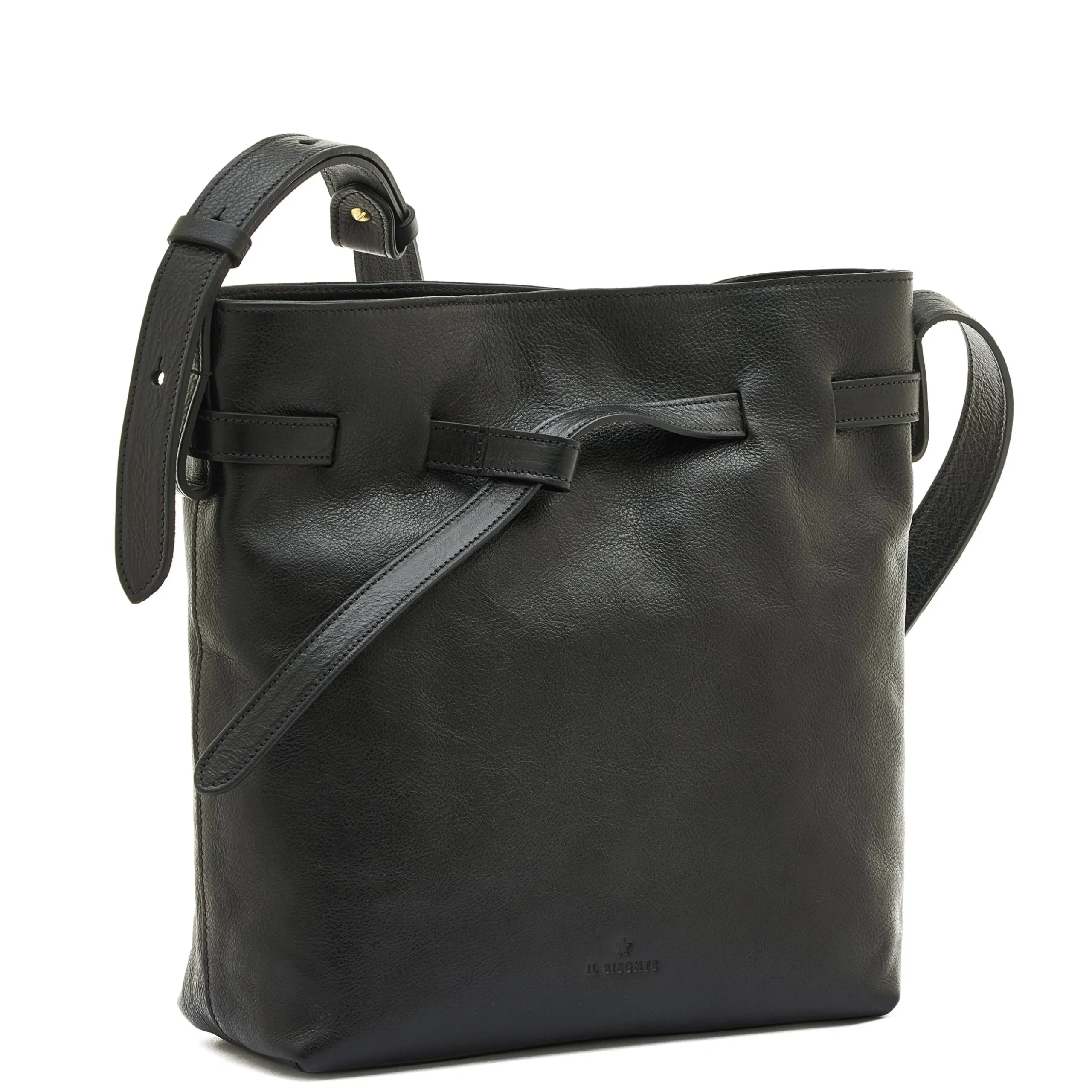 Elisa Women's bucket bag in leather color black