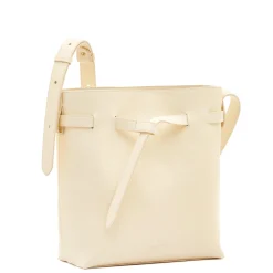 Elisa Women's bucket bag in leather color white