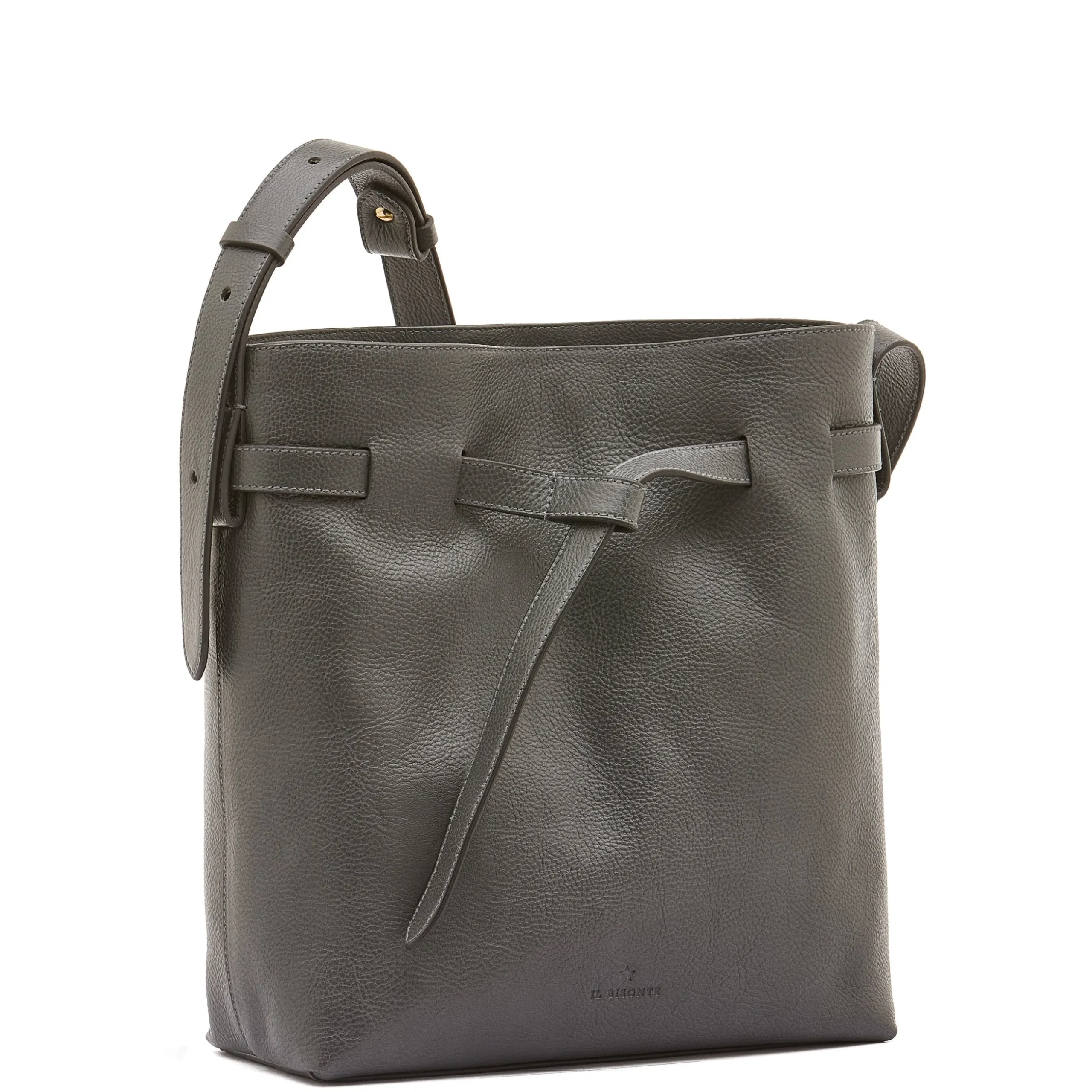 Elisa Women's bucket bag in leather color grafite