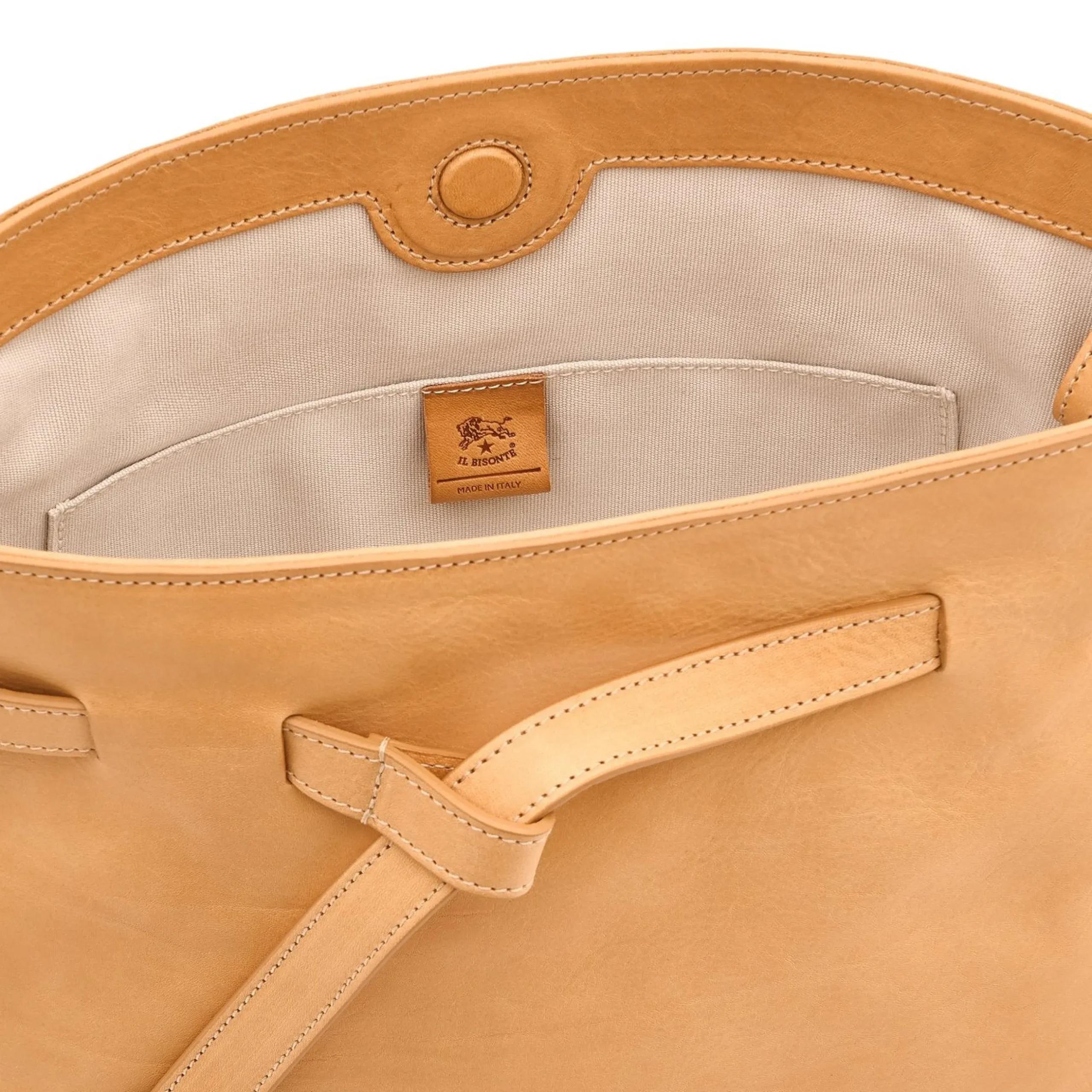Elisa Women's bucket bag in leather color natural