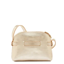 Elisa Women's crossbody bag in metallic leather color metallic platinum