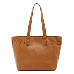 Elisa Women's tote bag in leather color gianduia