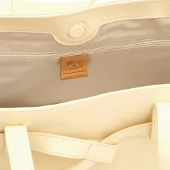 Elisa Women's tote bag in leather color white