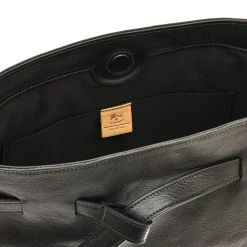 Elisa Women's bucket bag in leather color black